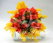 BOUQUET OF MIMOSA AND TULIPS