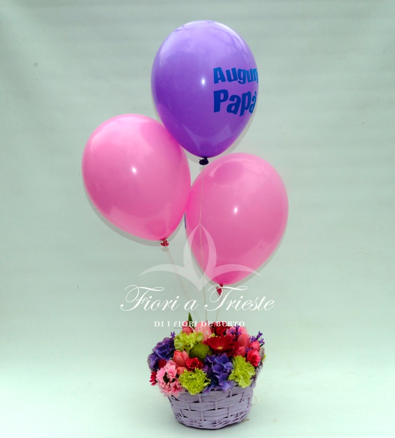 Cestino pasquale picnic+palloncini ad elio