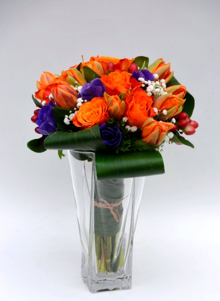 Foto Bouquet arancio e viola.