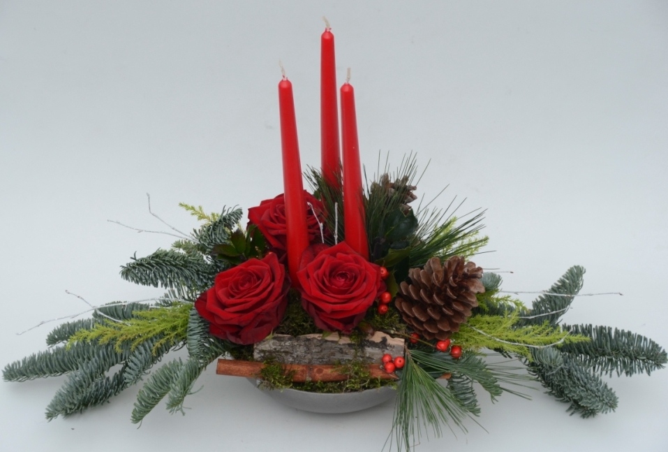 Centrotavola allungato 3 candele