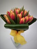 Tulipani screziati giallo arancio.