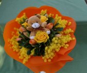 Bb. rose, tulipani e mimosa.